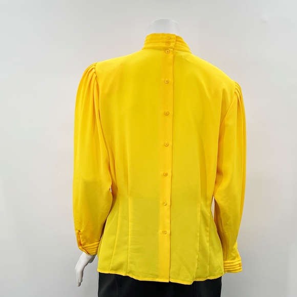 Simon Chang Yellow Button Back Blouse - Picture 10 of 11